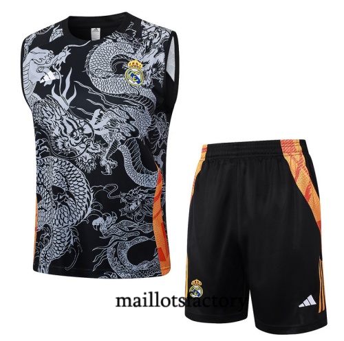 Soldes Maillot d'entrainement Real Madrid Debardeur 2024/25 noir Kit