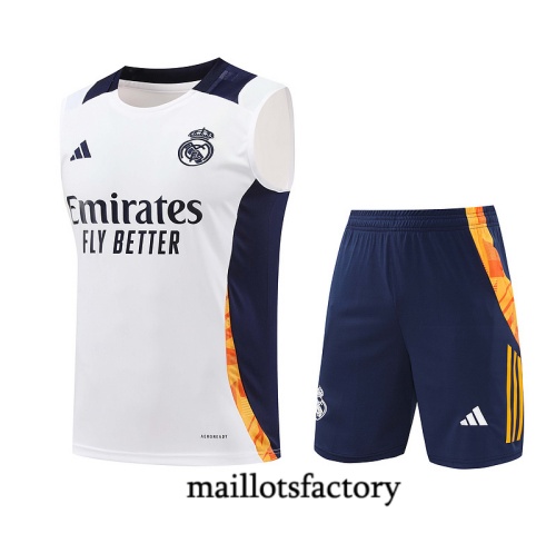 Achat Maillot d'entrainement Real Madrid Debardeur Blanc Kit 2024/25