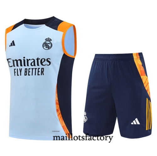 Soldes Maillot d'entrainement Real Madrid Debardeur 2024/25 Bleu Kit