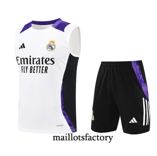 Vendre Maillot d'entrainement Real Madrid Debardeur 2024/25 Blanc Kit