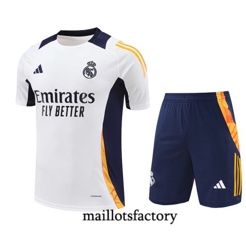 Soldes Maillot d'entrainement Real Madrid + Shorts 2024/25 Blanc Kit