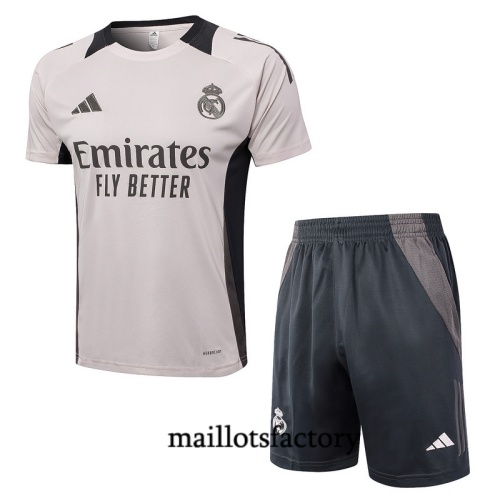 Soldes Maillot d'entrainement Real Madrid + Shorts 2024/25 Gris Kit