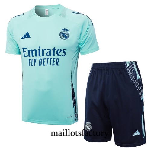 Grossiste Maillot d'entrainement Real Madrid + Shorts 2024/25 vert clair Kit