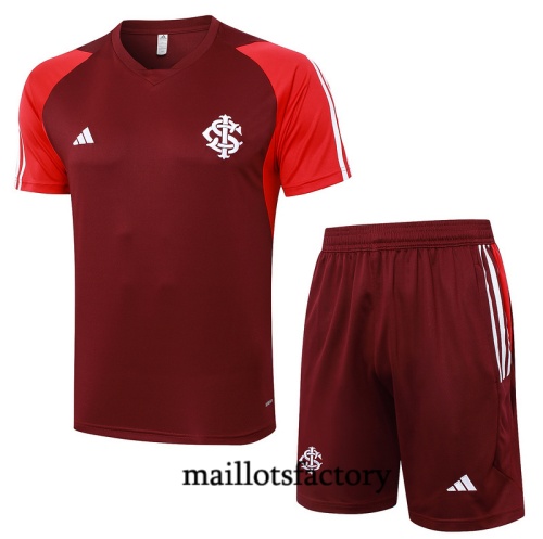 Soldes Maillot d'entrainement SC Internacional + Shorts 2024/25 rouge bordeaux Kit