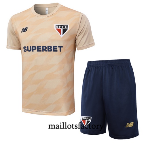 Soldes Maillot d'entrainement Sao Paulo + Shorts 2024/25 jaune Kit