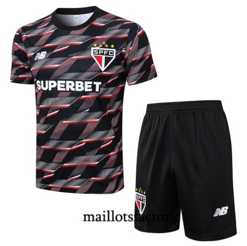 Grossiste Maillot d'entrainement Sao Paulo + Shorts 2024/25 noir Kit