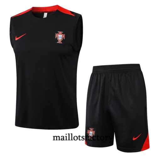 Vendre Maillot d'entrainement portugal Debardeur 2024/25 noir Kit