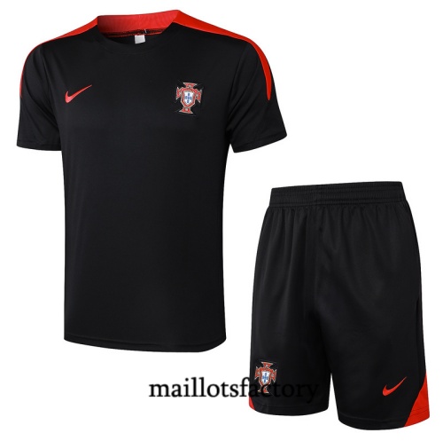 Grossiste Maillot d'entrainement portugal + Shorts 2024/25 noir Kit