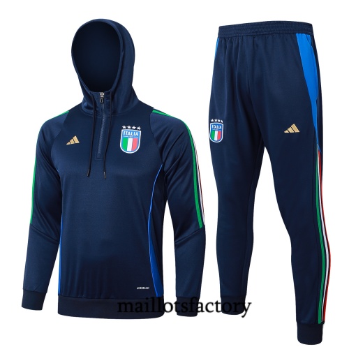 Nouveau Sweatshirt Enfant Italie à capuche 2024/25 Bleu marine