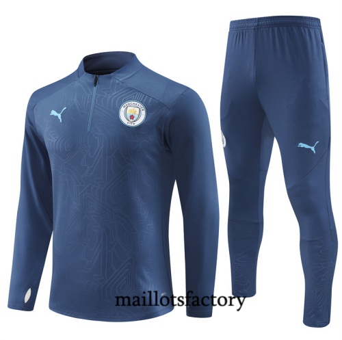 Soldes Survetement Enfant Manchester City 2024/25 Bleu marine