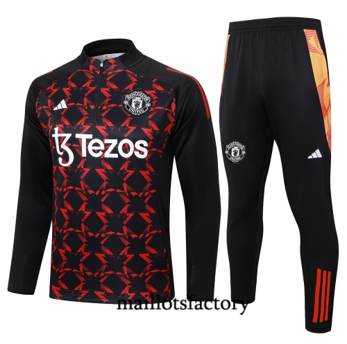 Soldes Survetement Enfant Manchester United 2024/25 noir