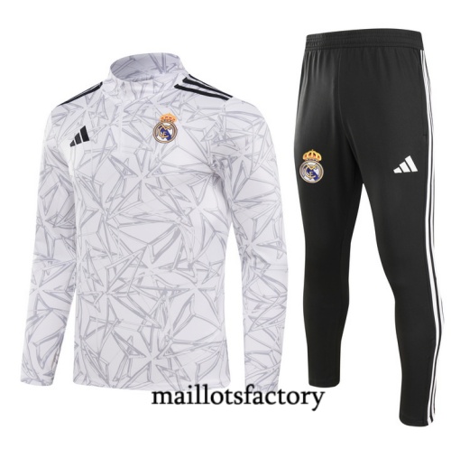 Soldes Survetement Enfant Real Madrid 2024/25 Blanc