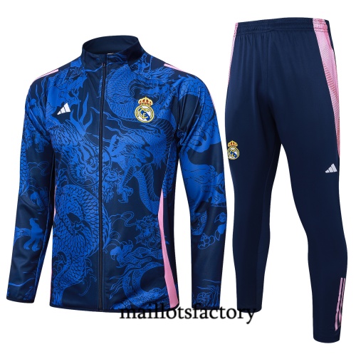 Achat Veste Survetement Enfant Real Madrid 2024/25 Bleu marine