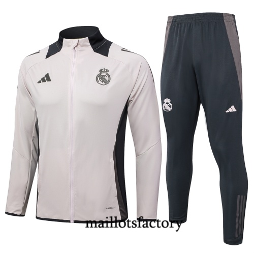 Soldes Veste Survetement Enfant Real Madrid 2024/25 Gris