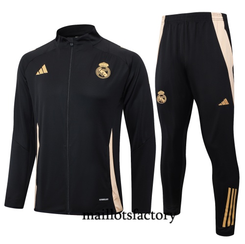 Grossiste Veste Survetement Enfant Real Madrid 2024/25 noir