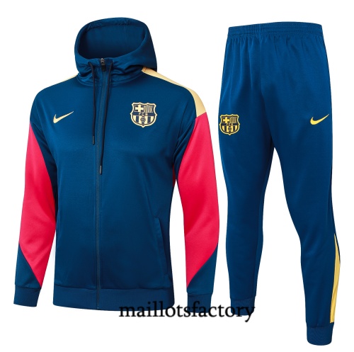 Nouveau Veste Survetement Barcelone à Capuche 2024/25 Bleu