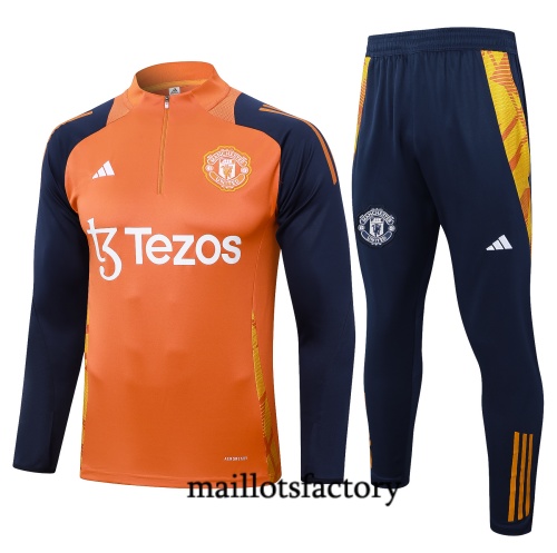 Soldes Survetement Manchester United 2024/25 Orange