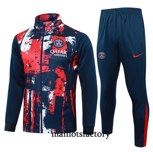 Soldes Veste Survetement Paris PSG 2024/25 Bleu marine