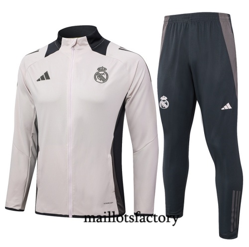 Soldes Veste Survetement Real Madrid 2024/25 Grisclair