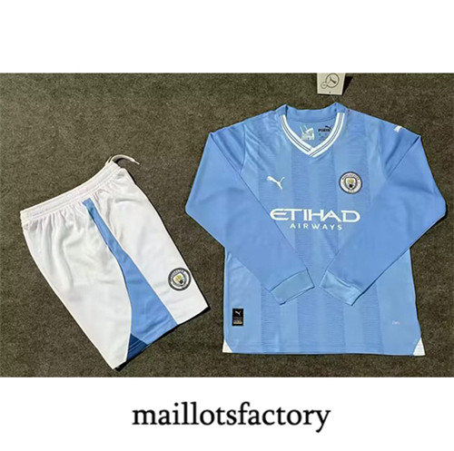 Maillotsfactory 3190 Maillot du Manchester City Enfant 2023/24 Domicile Manche Longue