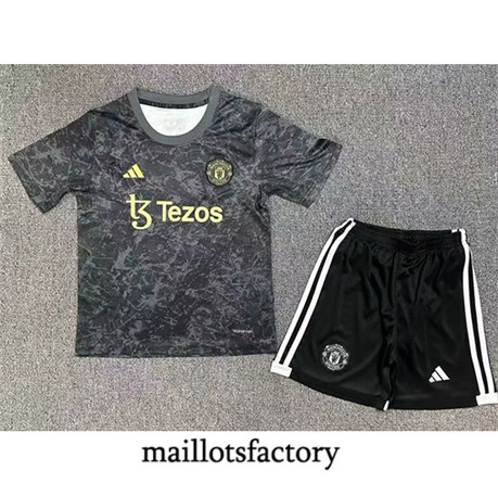 Maillotsfactory 3193 Maillot du Manchester United Enfant 2024/25 Stone Rose/Gris