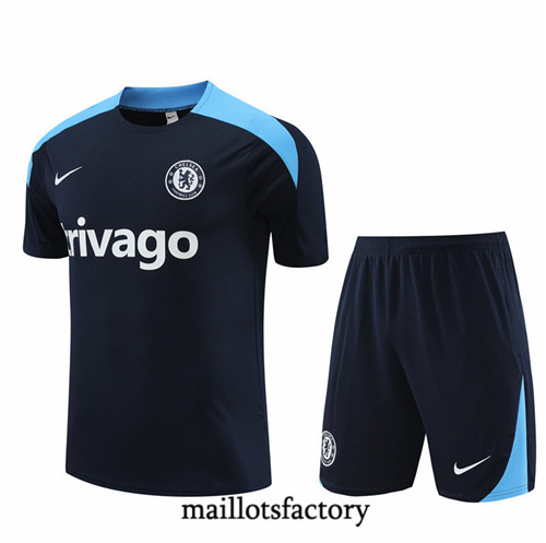 Maillotsfactory 3291 Maillot du Chelsea Enfant + Shorts 2024/25 bleu marine