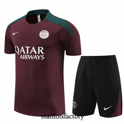 Maillotsfactory 3279 Maillot du Paris PSG Enfant + Shorts 2024/25 rouge bordeaux