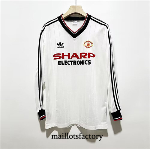 Maillotsfactory 3656 Maillot du Retro Manchester United 1982-83 Exterieur Manche Longue