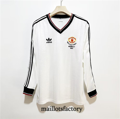 Maillotsfactory 3657 Maillot du Retro Manchester United 1983 Exterieur Manche Longue