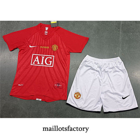 Maillotsfactory 3658 Maillot du Retro Manchester United Enfant 2007-08 Domicile