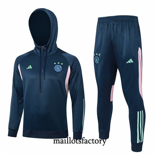 Maillotsfactory 3735 Survetement AFC Ajax à capuche 2024/25 bleu royal