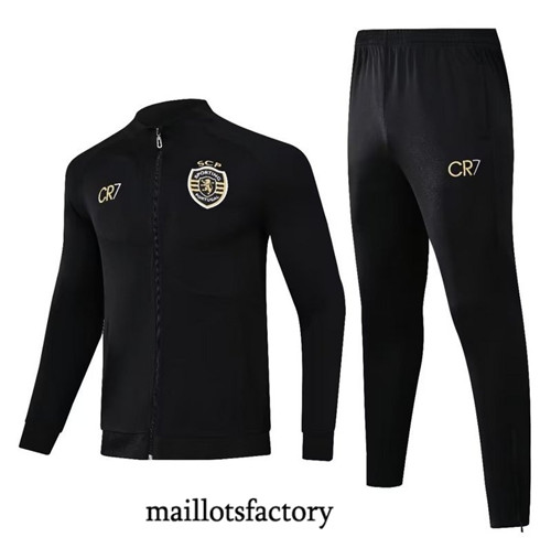 Maillotsfactory 3744 Veste Survetement Sporting 2024/25 noir