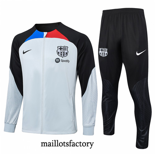 Maillotsfactory 3772 Veste Survetement Barcelone 2024/25 gris clair