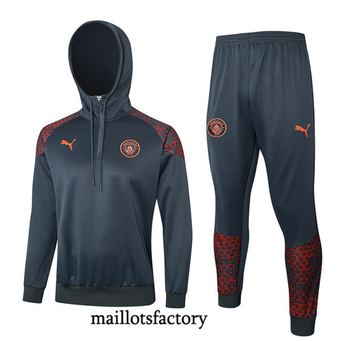 Maillotsfactory 3816 Survetement Manchester City à capuche 2024/25 gris