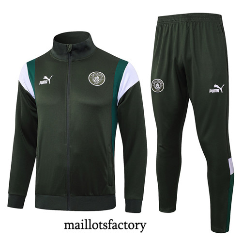 Maillotsfactory 3828 Veste Survetement Manchester City 2024/25 vert foncé