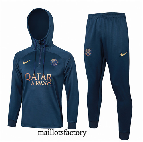 Maillotsfactory 3789 Survetement Paris PSG à capuche 2024/25 bleu royal