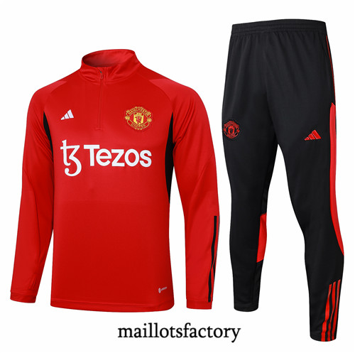 Maillotsfactory 3268 Survetement Enfant Manchester United 2024/25 rouge