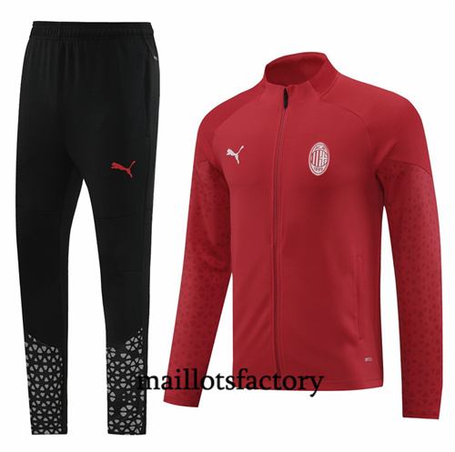 Veste Survetement AC Milan 2024/25 rouge factory O5109