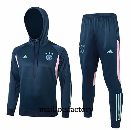 Survetement Enfant AFC Ajax à capuche 2024/25 bleu royal factory O5114