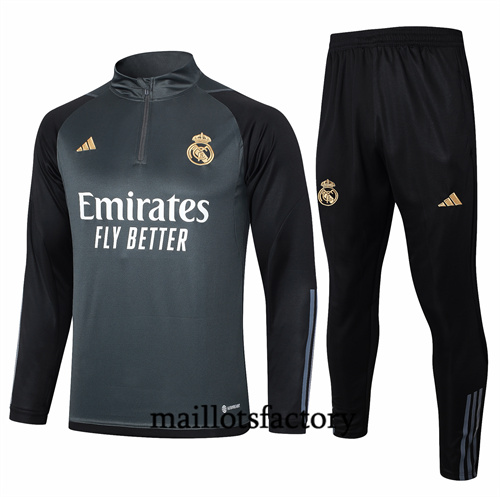 Survetement Enfant Real Madrid 2024/25 gris foncé factory O5132