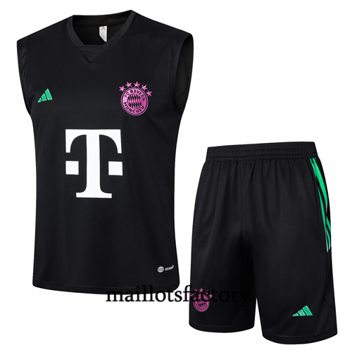 Maillot Entrainement du Bayern Munich Debardeur 2024/25 noir factory O5192