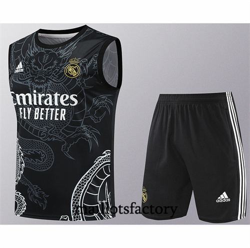 Maillot Entrainement du Real Madrid Debardeur 2024/25 noir factory O5202