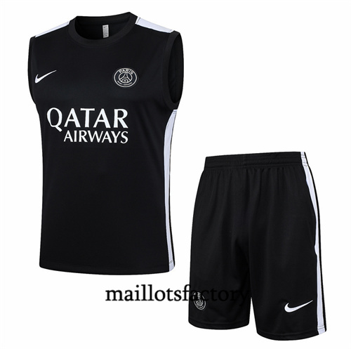 Maillot Entrainement du Paris PSG Debardeur 2024/25 noir factory O5206