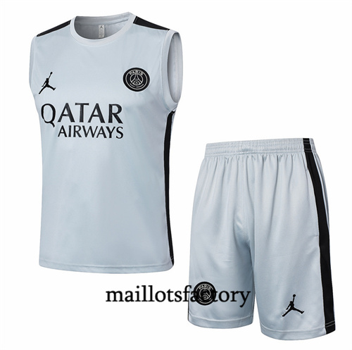 Maillot Entrainement du Paris PSG Debardeur 2024/25 gris factory O5207