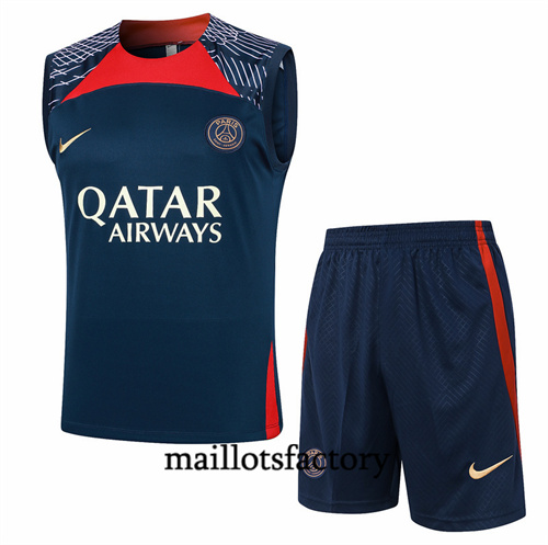 Maillot Entrainement du Paris PSG Debardeur 2024/25 bleu royal factory O5209