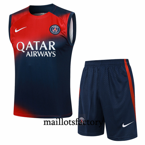 Maillot Entrainement du Paris PSG Debardeur 2024/25 rouge factory O5212