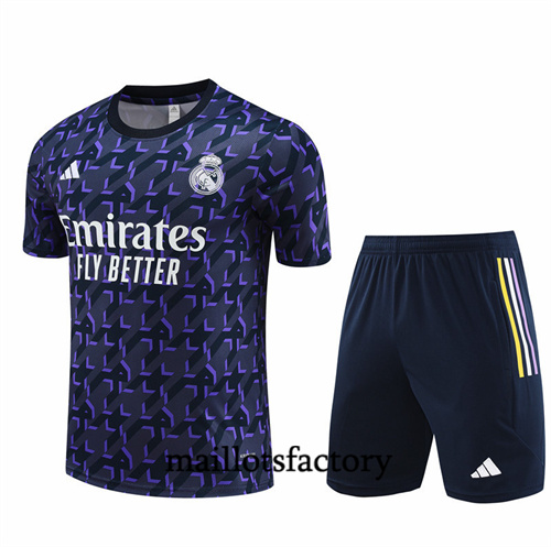 Maillot Entrainement du Real Madrid Enfant + Shorts 2024/25 bleu royal factory O5242