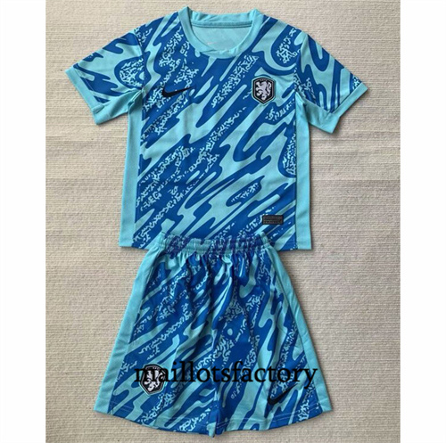 Maillot du Pays-Bas Enfant 2024/25 goalkeeper bleu factory O5371