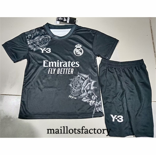 Maillot du Real Madrid Enfant 2024/25 Y3 Noir factory O5461