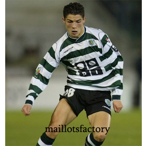 Grossiste Maillot du Retro Sporting CP 2001-03 Domicile Manche Longue